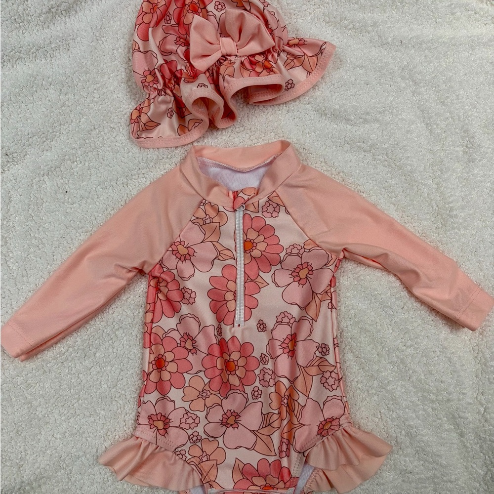 Floral Pink baby Swim Set